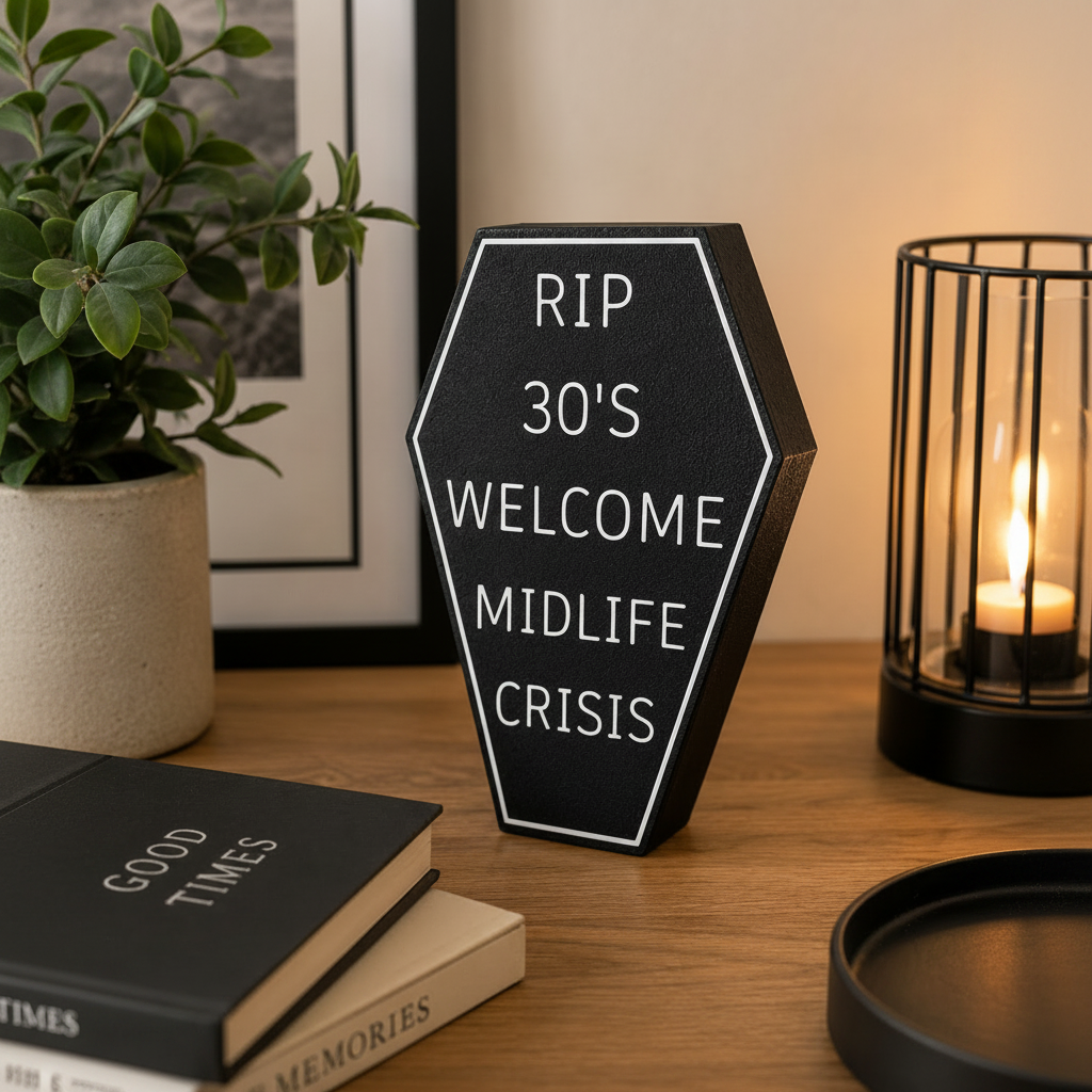 Sarg Geschenkbox zum 40. Geburtstag – RIP 30s | Lustiges Geldgeschenk mit schwarzem Humor