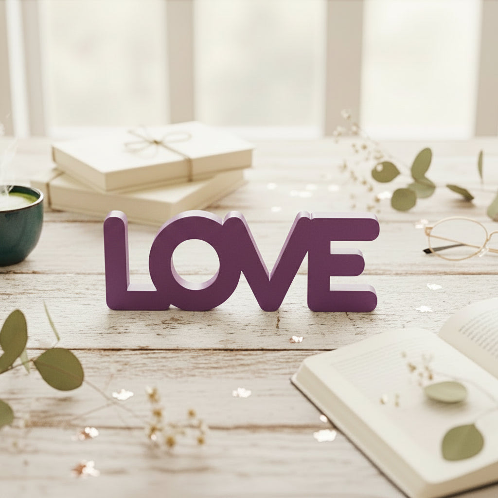 LOVE Schriftzug Aufsteller – Moderne Deko für Hochzeit, Schlafzimmer & Wohnzimmer