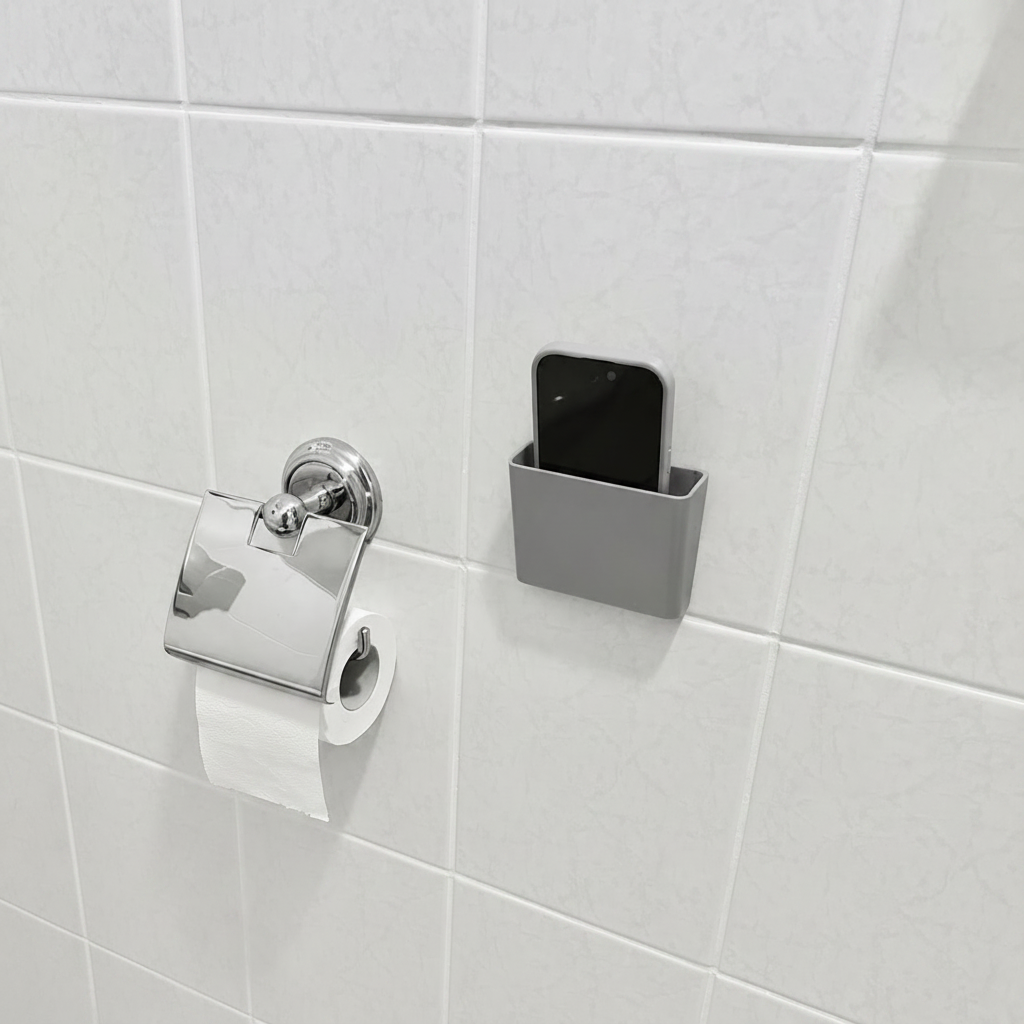 Smartphone Wand-Ablage zum Ankleben – Handy-Halter ohne Bohren für Bad, Küche & WC