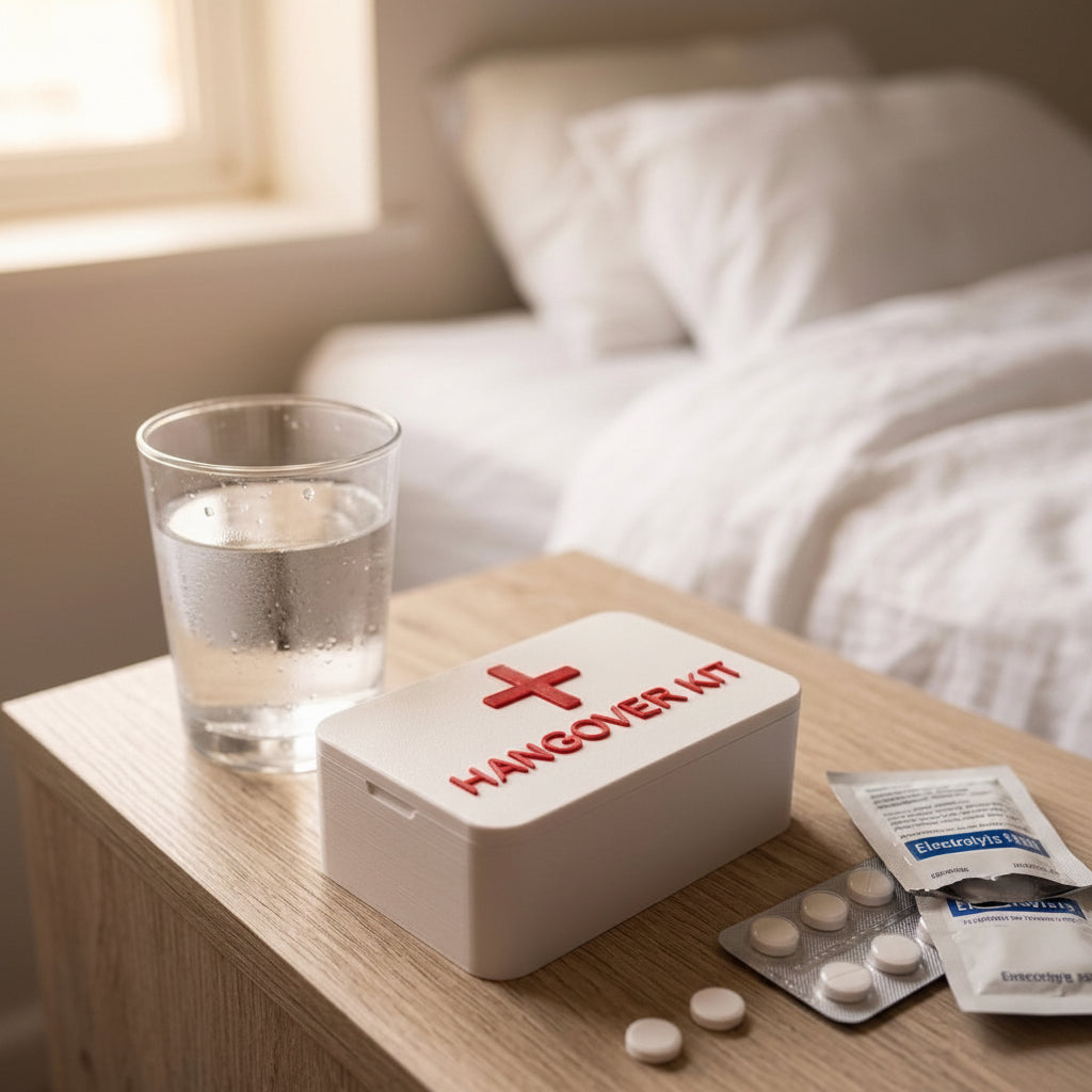 Hangover Kit Box – Kater-Notfallbox als Gastgeschenk für Hochzeit, JGA & Geburtstag