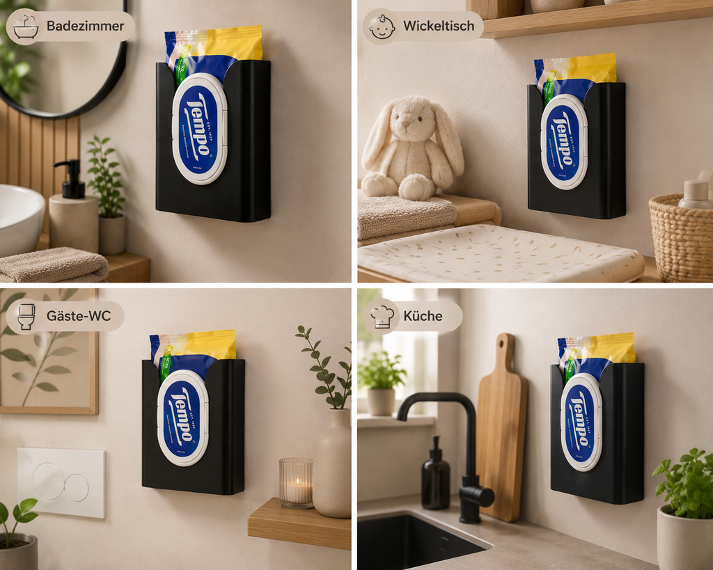 Feuchttücher Halter für die Wand – Ohne Bohren, Minimalistisch & Platzsparend