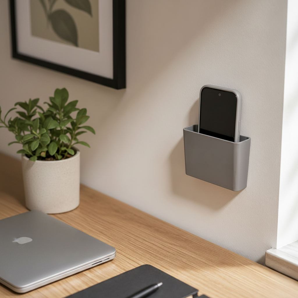 Smartphone Wand-Ablage zum Ankleben – Handy-Halter ohne Bohren für Bad, Küche & WC