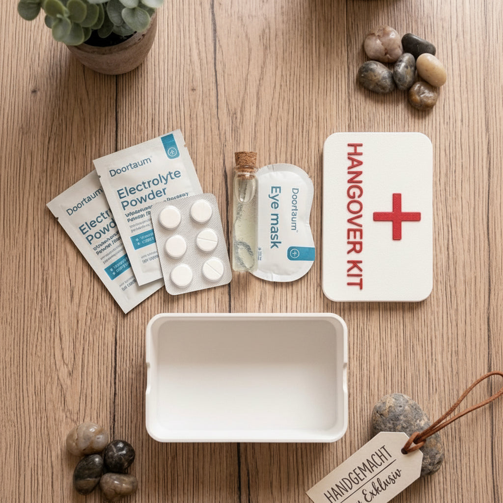 Hangover Kit Box – Kater-Notfallbox als Gastgeschenk für Hochzeit, JGA & Geburtstag