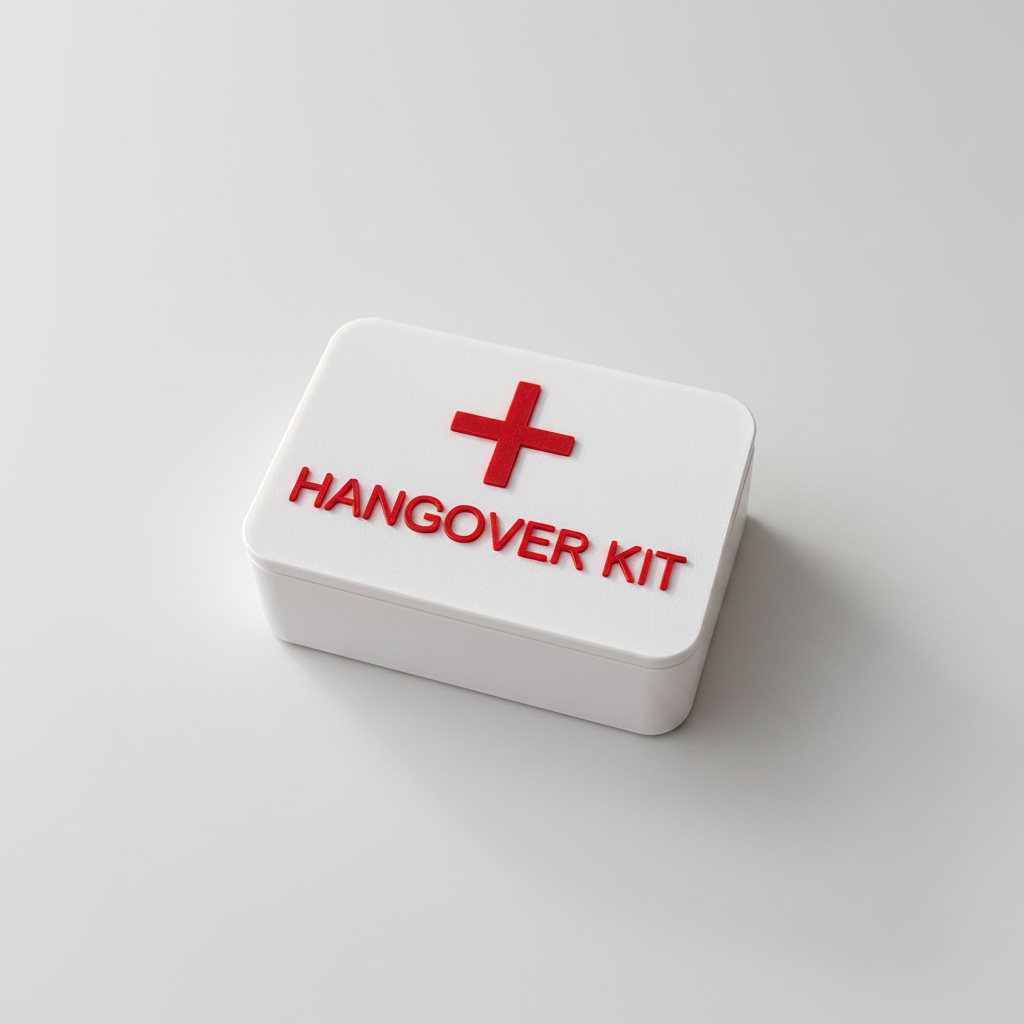 Hangover Kit Box – Kater-Notfallbox als Gastgeschenk für Hochzeit, JGA & Geburtstag
