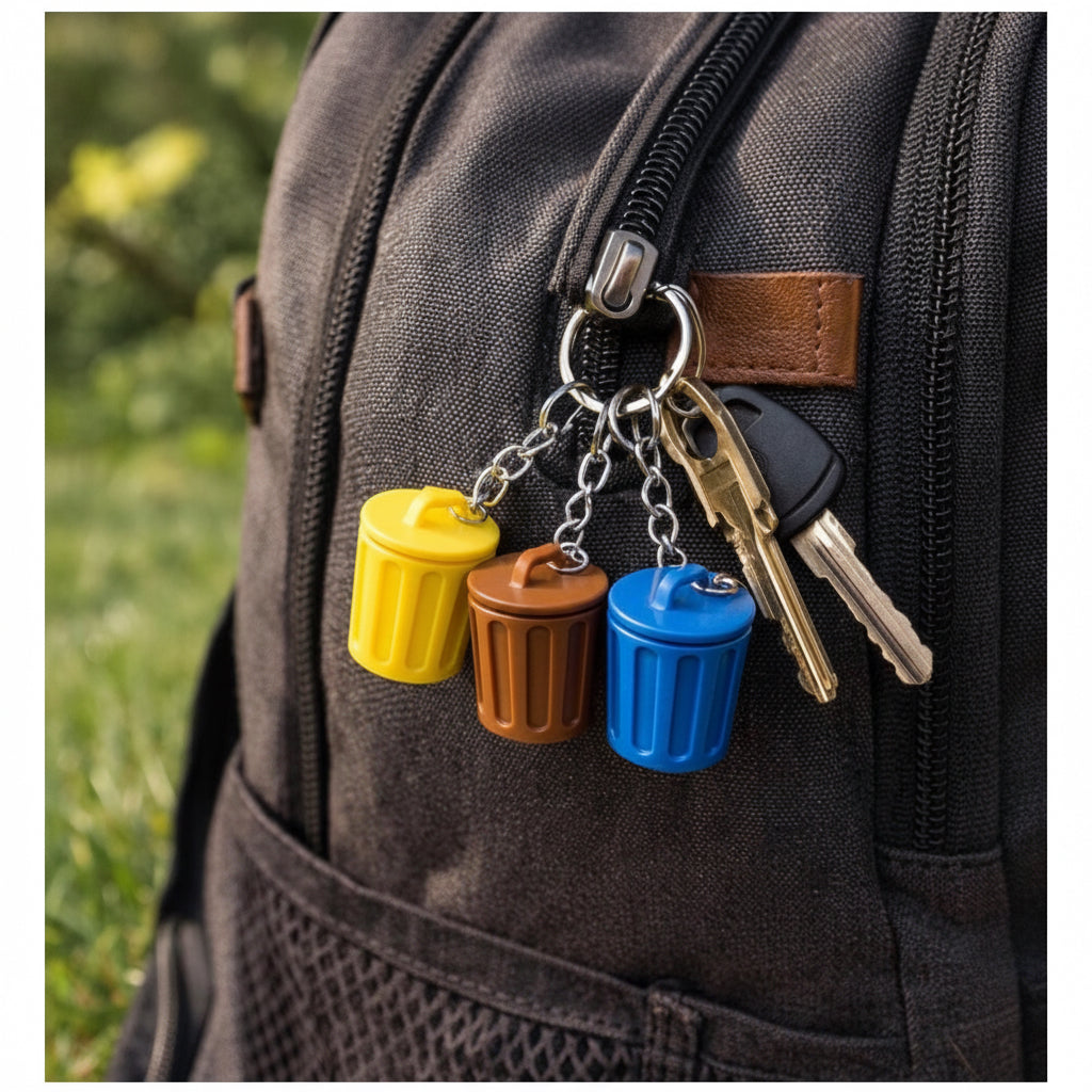 Schlüsselanhänger Mini-Mülleimer – Lustiges Geschenk & originelles Accessoire für den Schlüsselbund